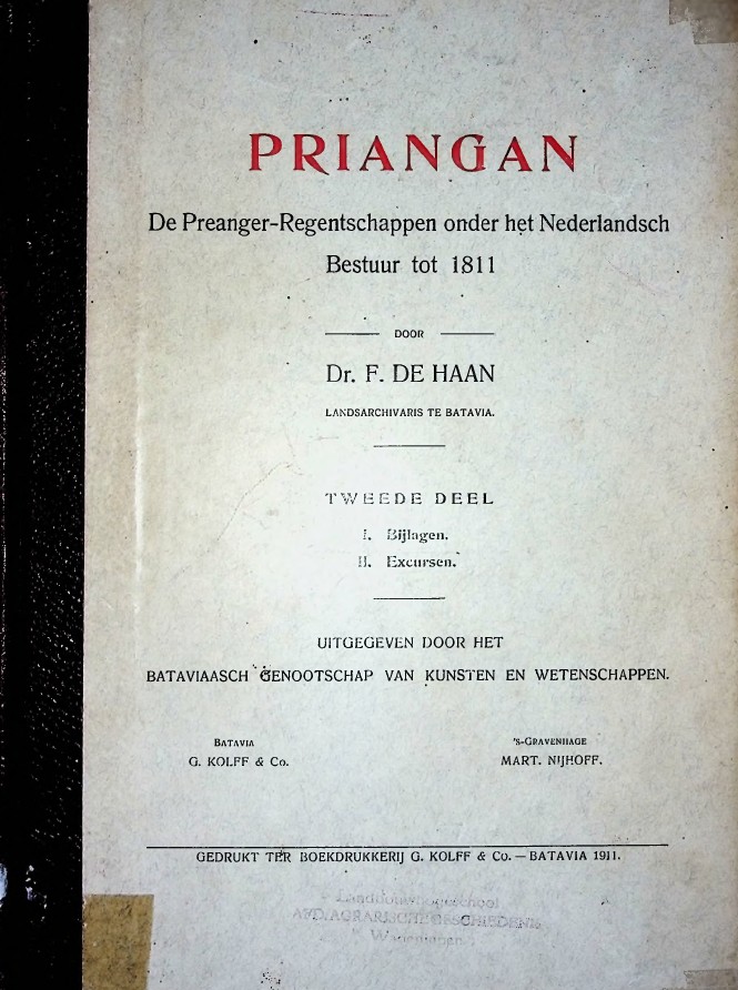 Priangan van F. de Haan